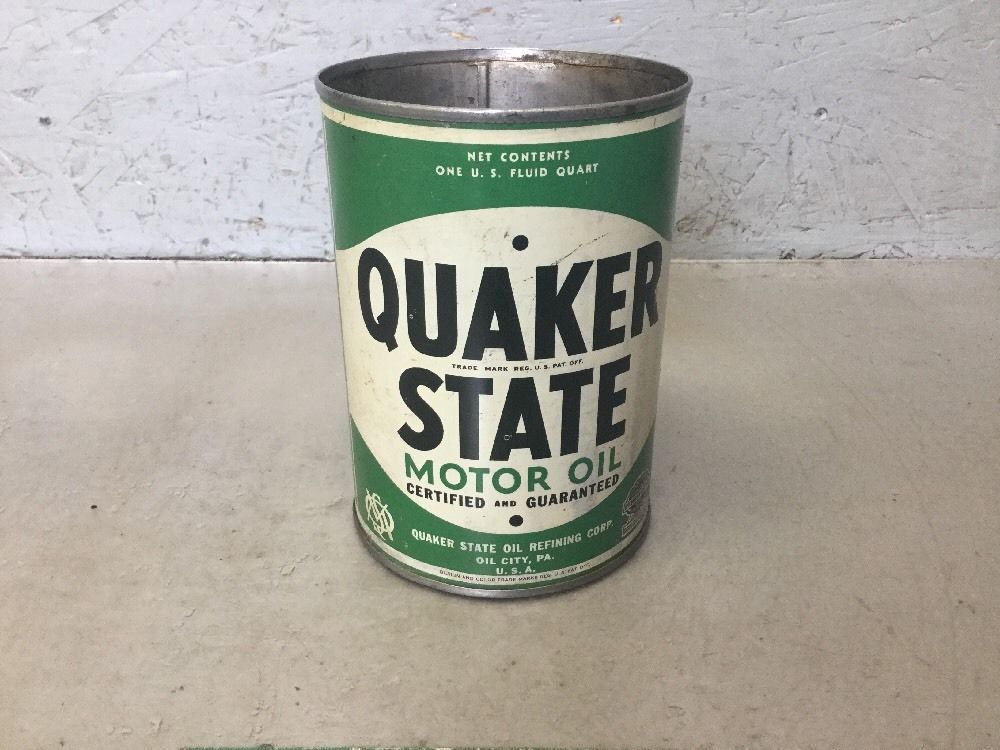 Piston Index - Quaker State Motor Oil Can Vintage One Quart Empty. Collectible